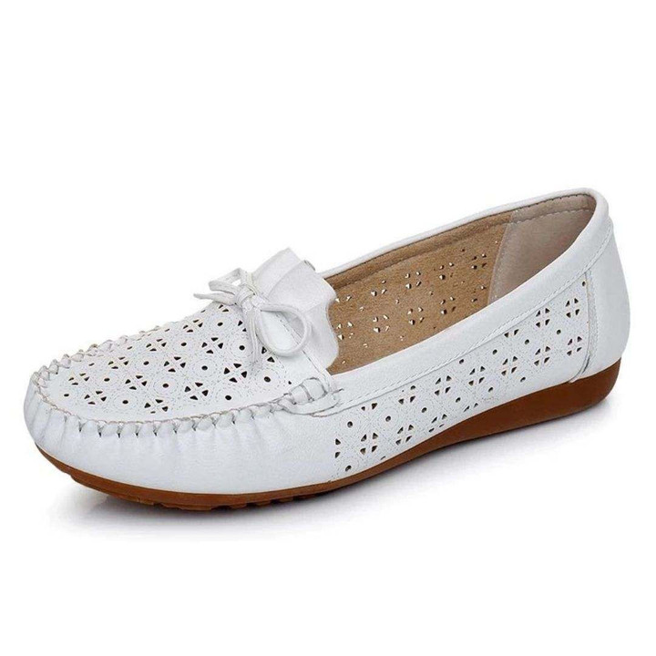 On Cloud Women Faux Leather Flat Nurse's Shoes Summer Breathable Comfortable Slip On