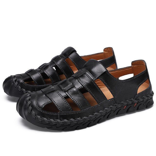 FleekComfy Father's Day Gift Summer Classics Leather Sandals Breathable Outdoor Casual