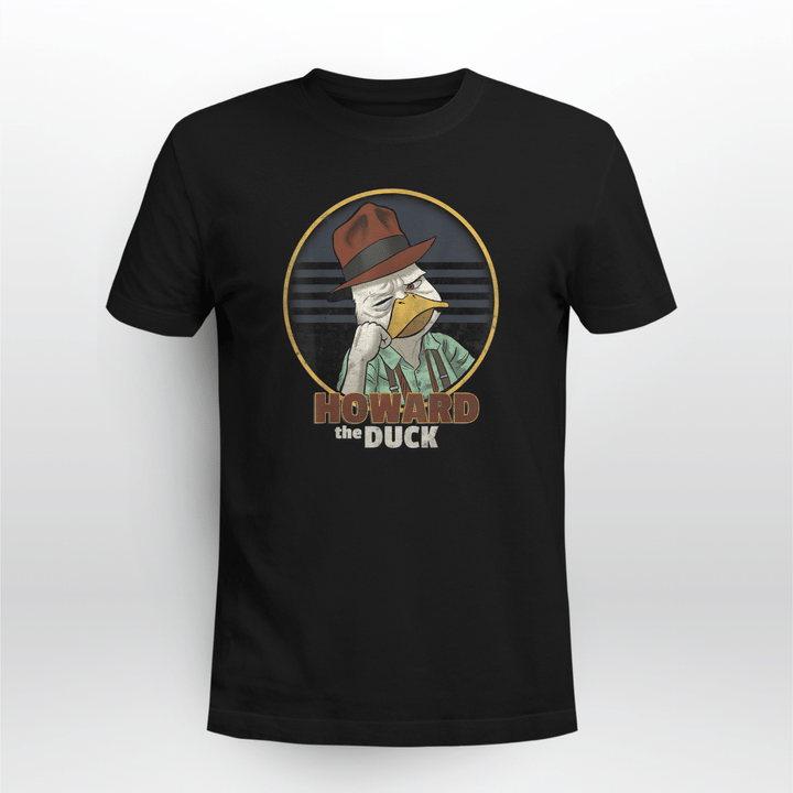 howard the duck bummed out badge graphic shirt