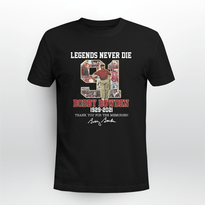 bobby bowden legends never die shirts