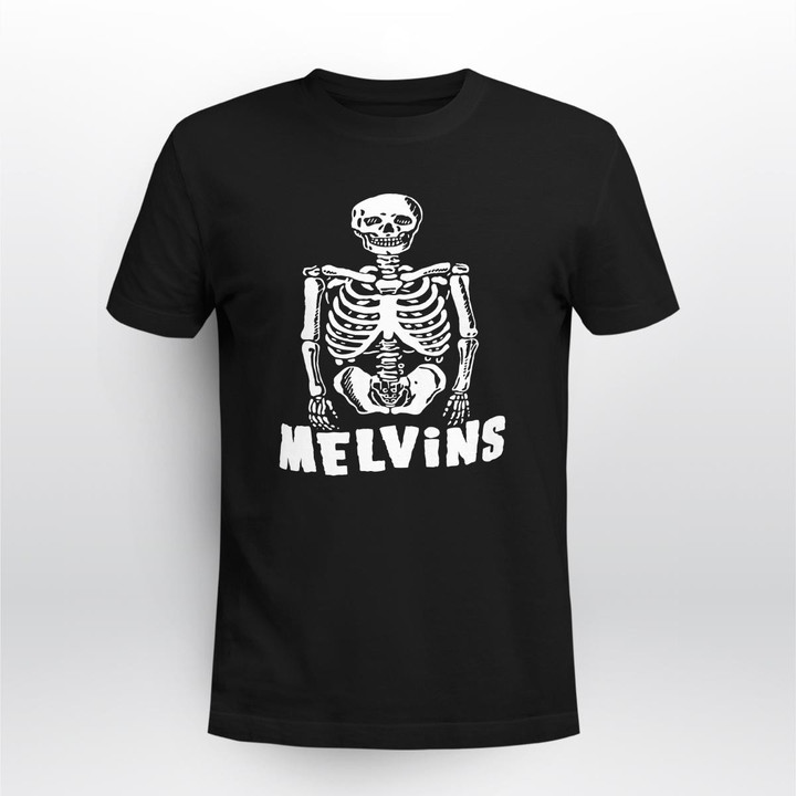 melvins skeleton mens black shirt