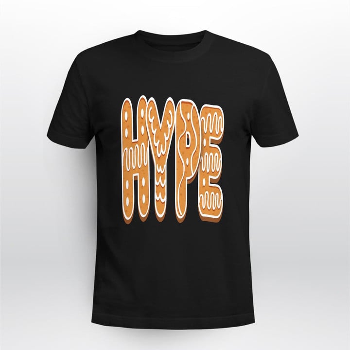 hype kids black gingerbread lettering shirt