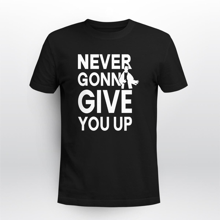 rick astley never gonna give you up black shirt