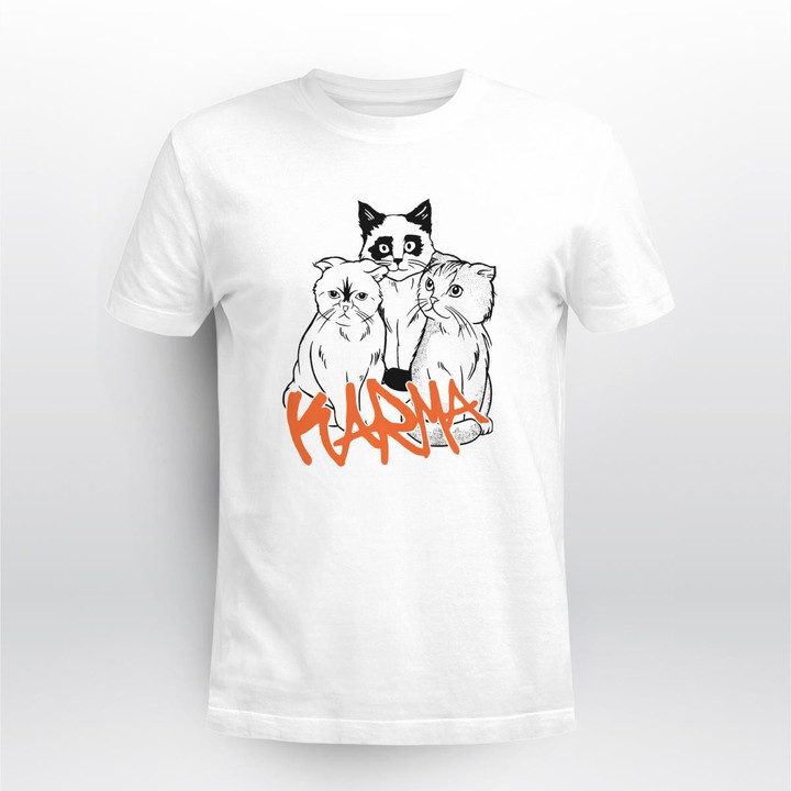 karma is a cat cropped sweat shirt