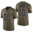 Los Angeles Rams Custom Salute to Service Limited Olive Mens Jersey
