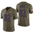 Baltimore Ravens Shannon Sharpe Salute to Service Retired Player Limited Olive Mens Jersey