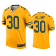 Green Bay Packers Jamaal Williams 2019 Inverted Legend Gold Jersey