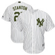Giancarlo Stanton New York Yankees Majestic Memorial Day Cool Base Player Jersey White 2019