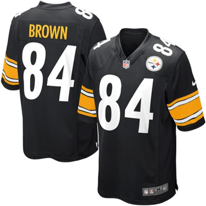Pittsburgh Steelers Antonio Brown Black Team Color Game Jersey