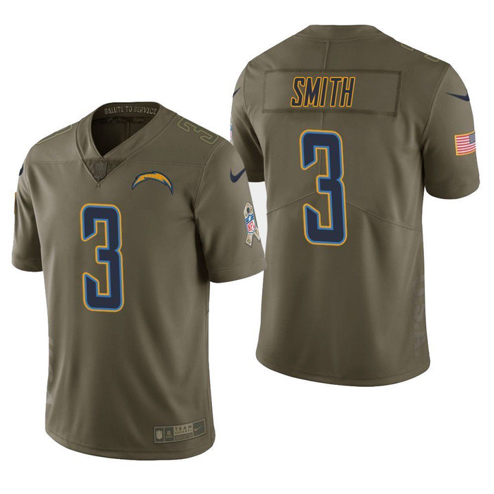 Los Angeles Chargers Geno Smith Salute to Service Limited Olive Mens Jersey