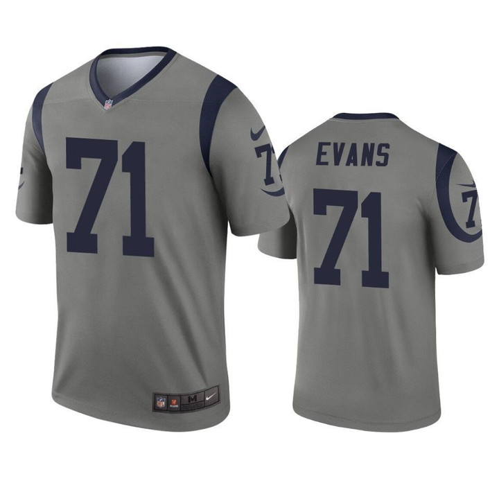 Los Angeles Rams Bobby Evans 2019 Inverted Legend Gray Jersey
