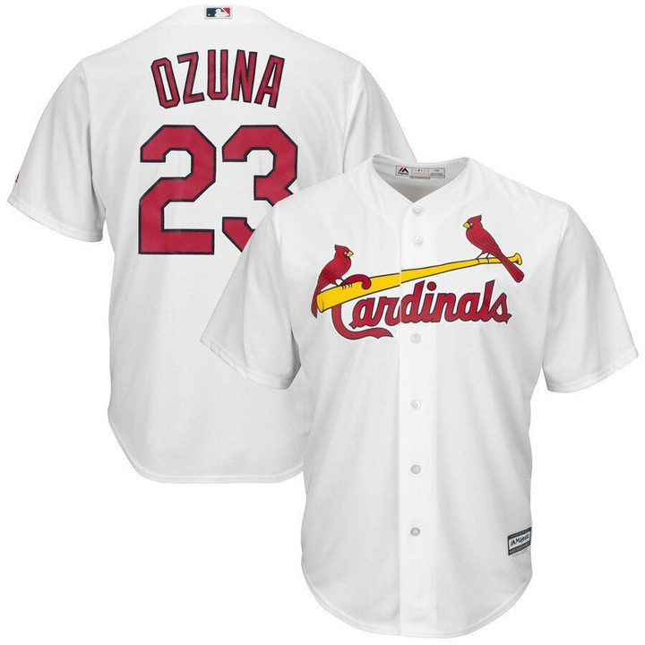Marcell Ozuna St Louis Cardinals Majestic Official Cool Base Player Jersey White 2019