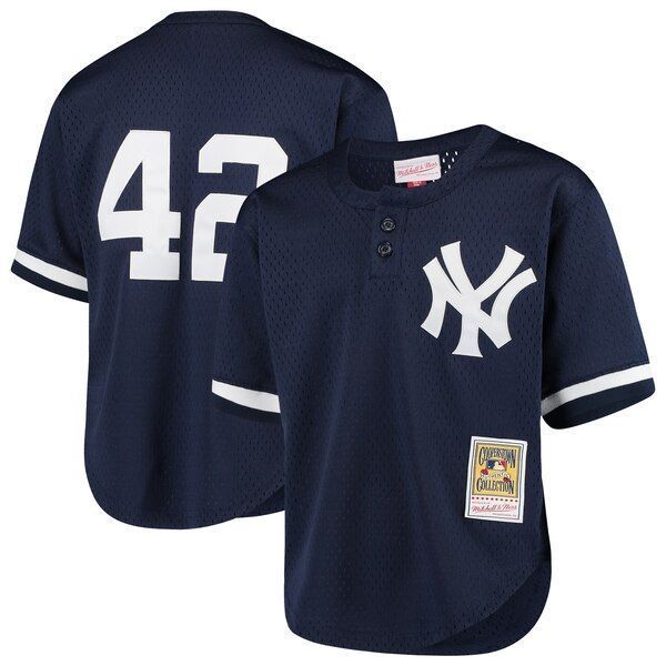 Mariano Rivera New York Yankees Youth Cooperstown Collection Mesh Batting Practice Jersey Navy 2019