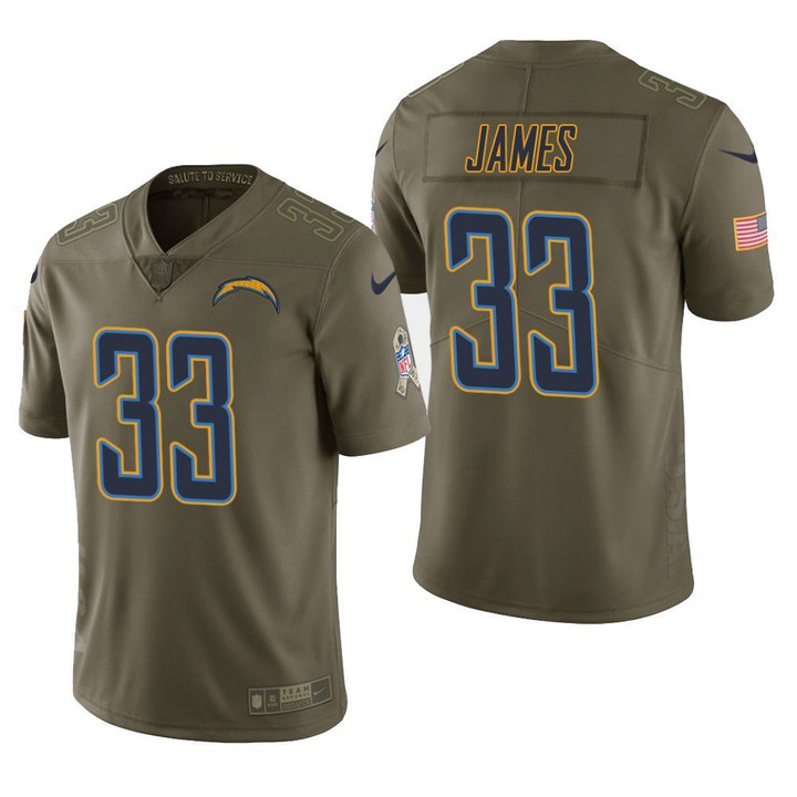 Los Angeles Chargers Derwin James Salute to Service Limited Olive Mens Jersey