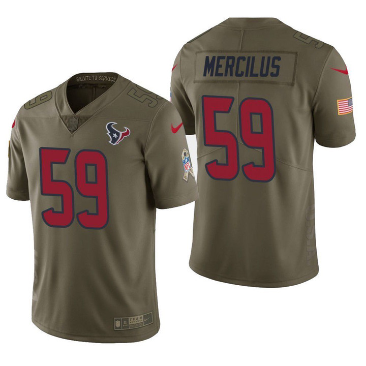 Houston Texans Whitney Mercilus Salute to Service Limited Olive Mens Jersey