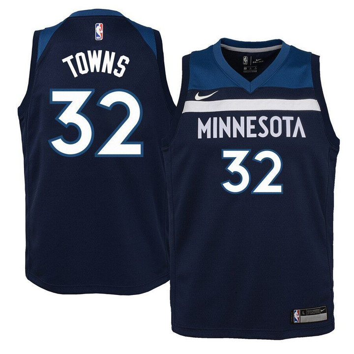 Karl-Anthony Towns Minnesota Timberwolves Youth Jersey Navy Icon Edition 2019