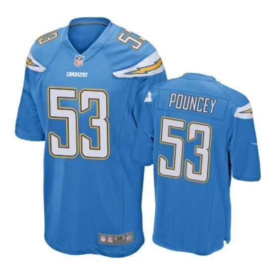 Los Angeles Chargers Mike Pouncey Game Powder Blue Mens Jersey