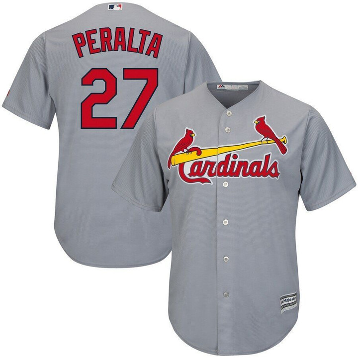 Jhonny Peralta St Louis Cardinals Majestic Official Cool Base Player Jersey Gray 2019