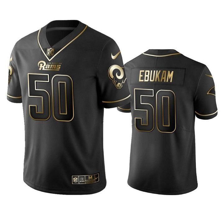 Los Angeles Rams 50 Samson Ebukam Black Golden Edition Vapor Untouchable Limited Mens Jersey