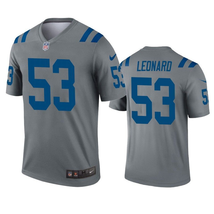Colts Darius Leonard 2019 Inverted Legend Gray Jersey