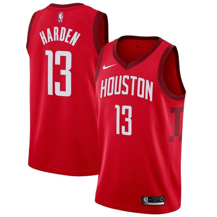 James Harden Houston Rockets19 Jersey Red Earned Edition 2019