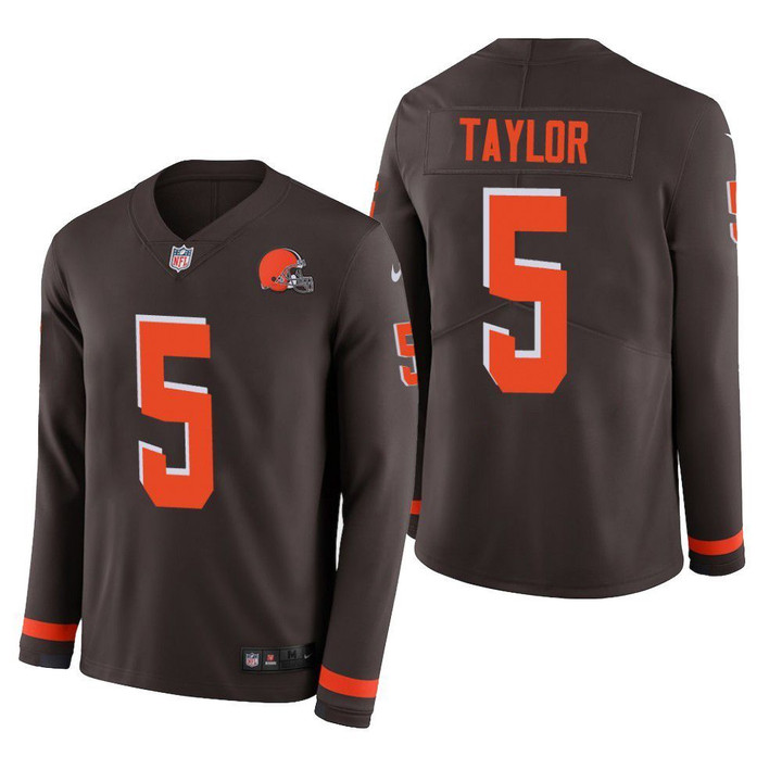 Cleveland Browns Tyrod Taylor Therma Long Sleeve Mens Jersey Brown