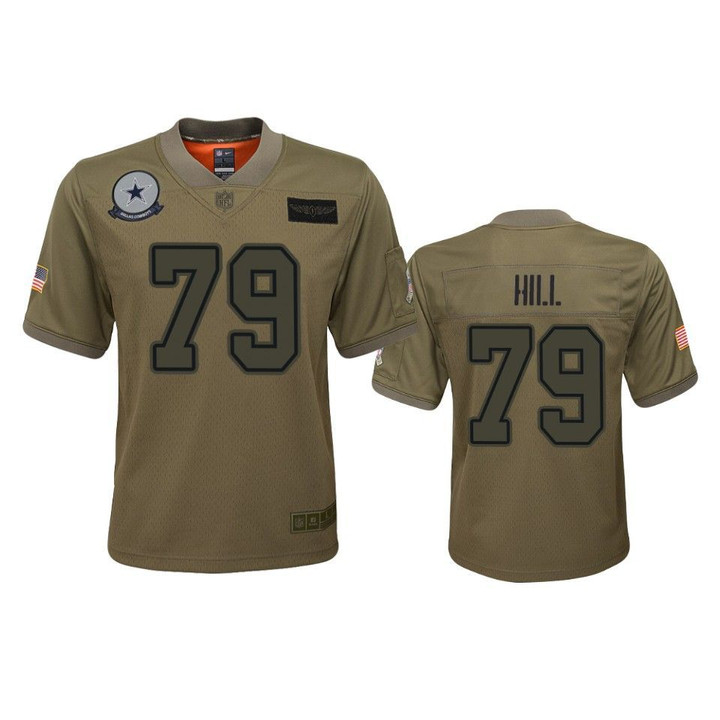 Dallas Cowboys Trysten Hill Game Camo 2019 Salute to Service Youth Jersey
