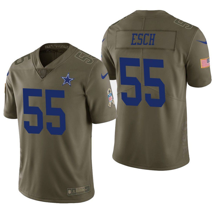 Dallas Cowboys Leighton Vander Esch Salute to Service Limited Olive Mens Jersey