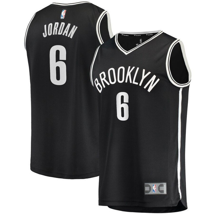 DeAndre Jordan Brooklyn Nets Fast Break Jersey Black Icon Edition 2019