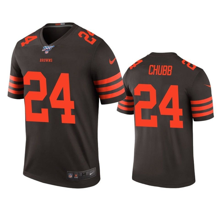 Cleveland Browns Nick Chubb Color Rush Legend Jersey Brown 100th Season