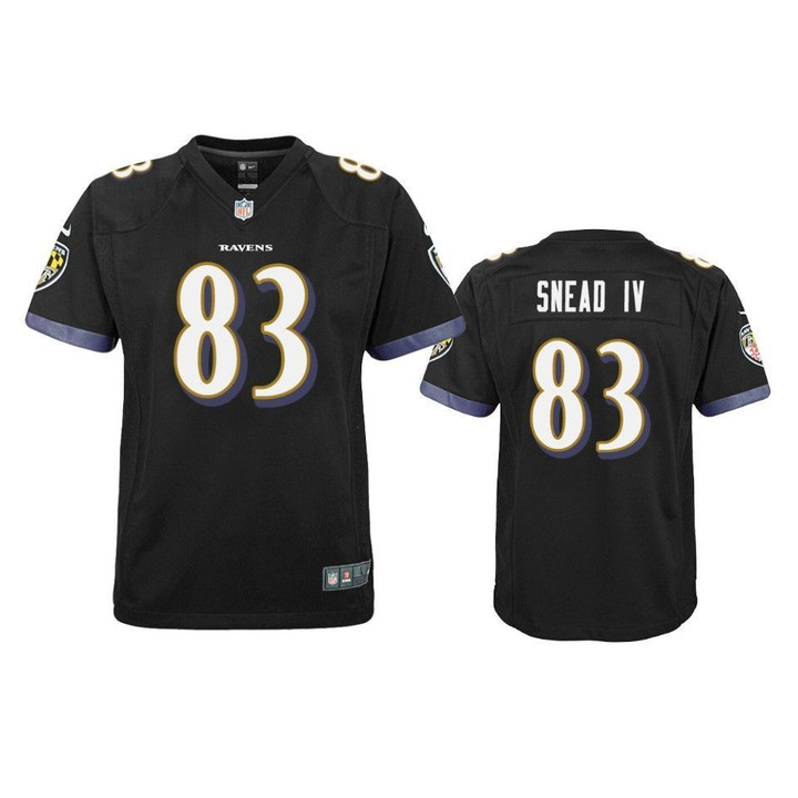 Baltimore Ravens Willie Snead IV Black Game Youth Jersey