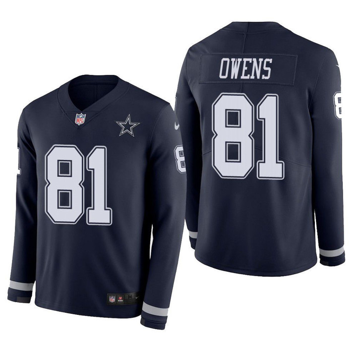Dallas Cowboys Terrell Owens Therma Long Sleeve Mens Jersey Navy