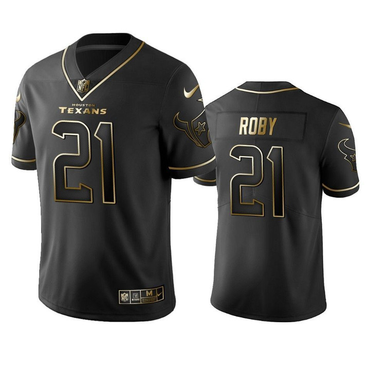 Houston Texans Bradley Roby Black Golden Edition Mens Jersey