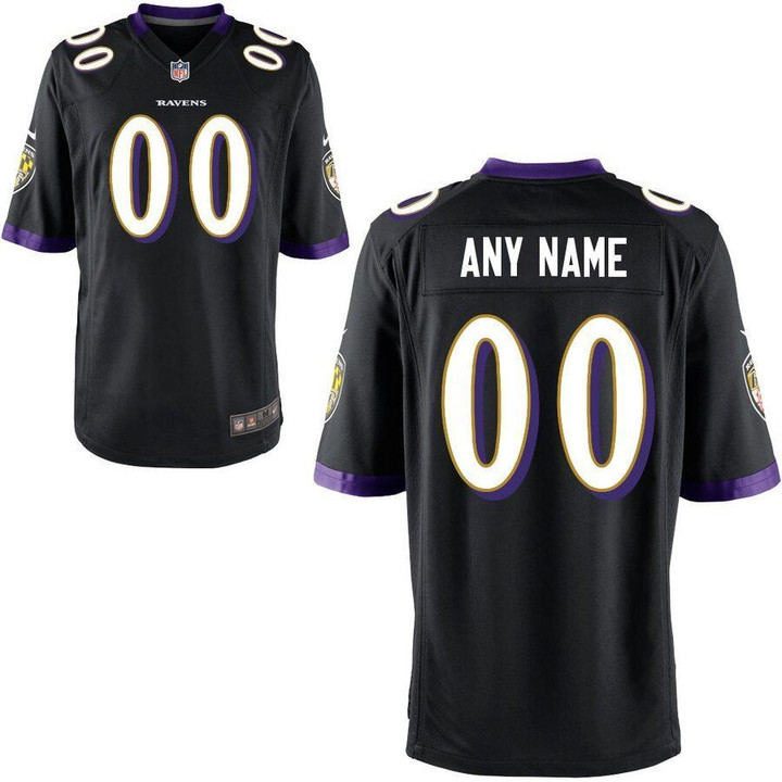 Baltimore Ravens Youth Game Custom Jersey Purple 2019