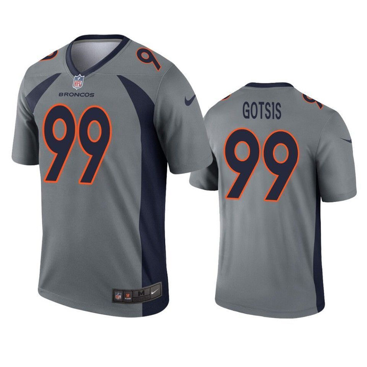 Denver Broncos Adam Gotsis 2019 Inverted Legend Gray Jersey