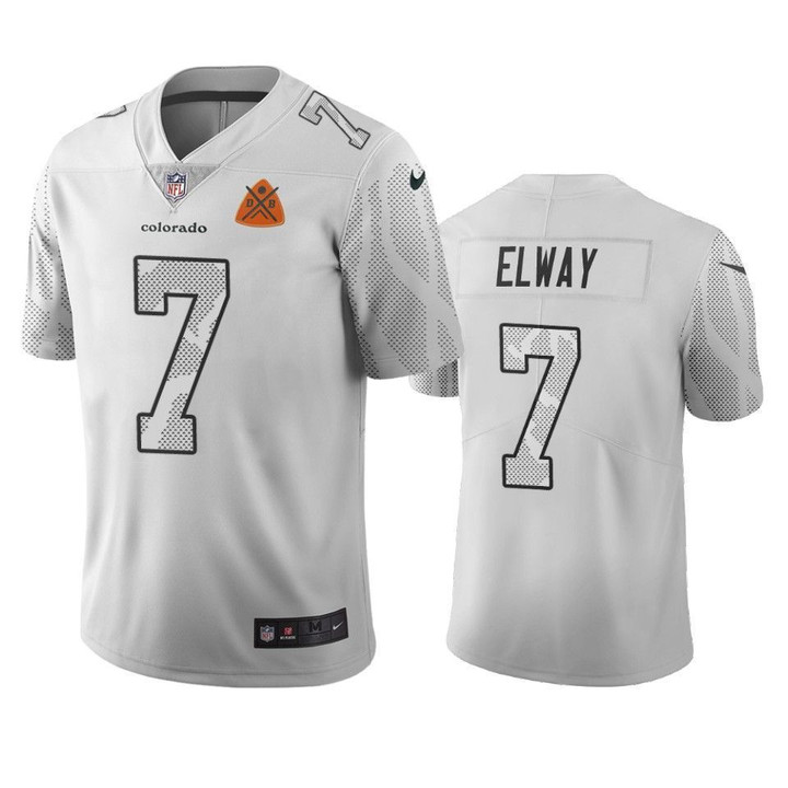 Denver Broncos John Elway White City Edition Jersey