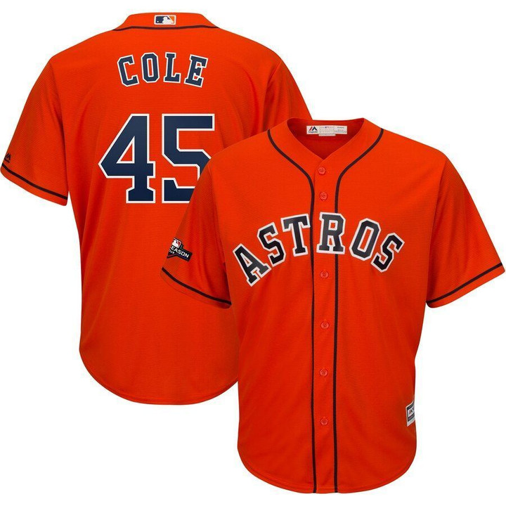 Gerrit Cole Houston Astros Majestic 2019 Postseason Official Cool Base Player Jersey Orange