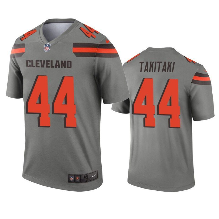 Cleveland Browns Sione Takitaki 2019 Inverted Legend Gray Jersey