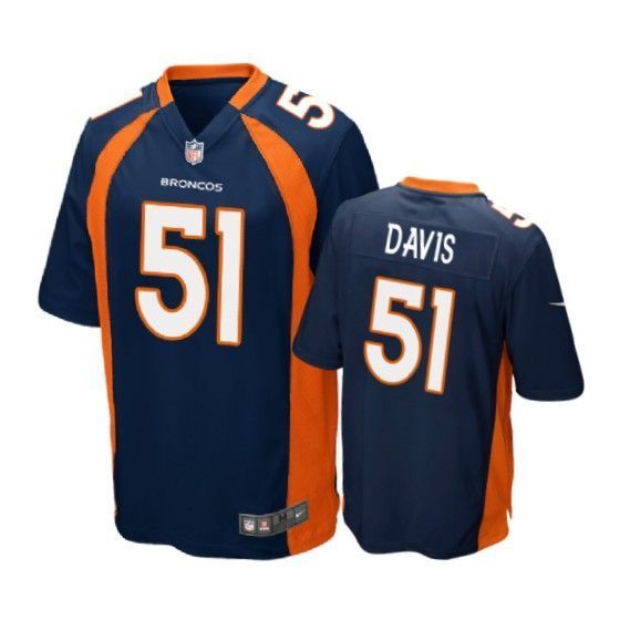 Denver Broncos Todd Davis Game Navy Mens Jersey