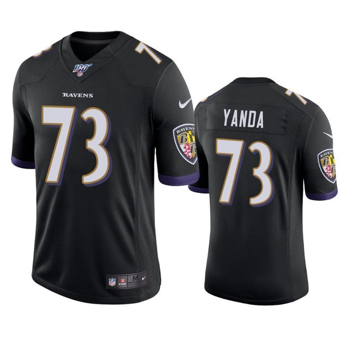 Baltimore Ravens Marshal Yanda Limited Black 100th Season Mens Jersey