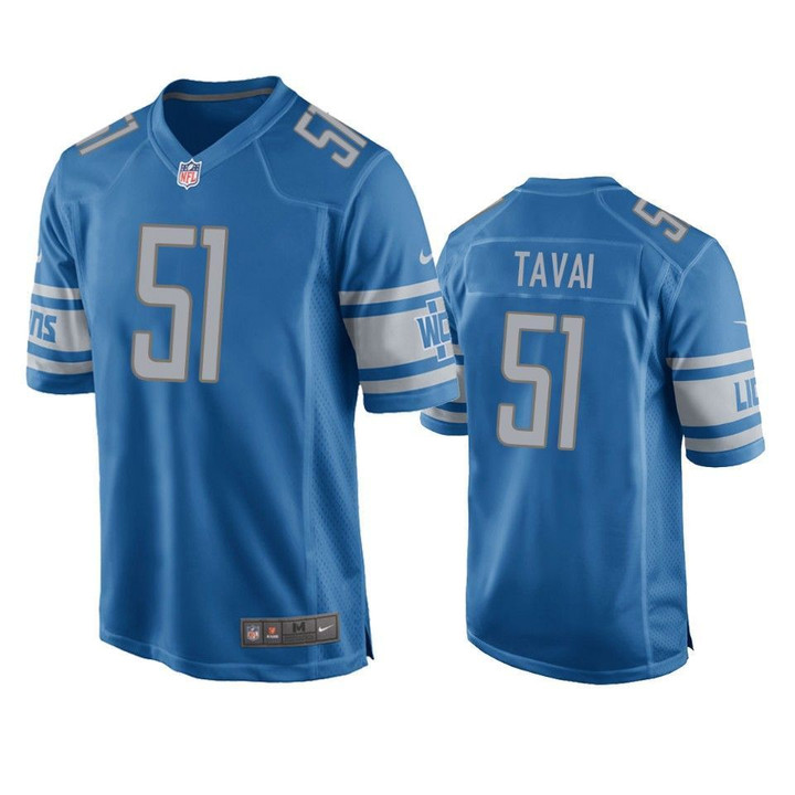 Detroit Lions Jahlani Tavai 2019 NFL Draft Blue Game Jersey