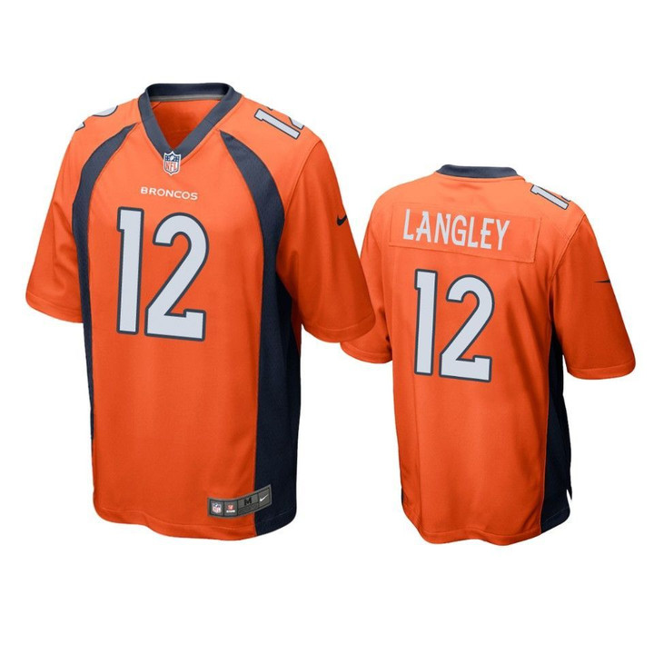 Denver Broncos Brendan Langley Game Orange Mens Jersey