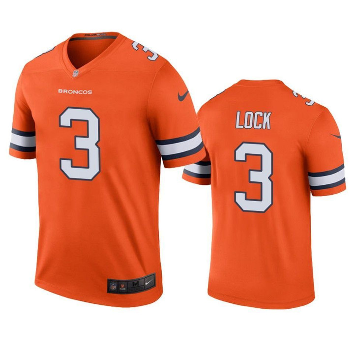 Denver Broncos Drew Lock Orange Color Rush Legend Jersey