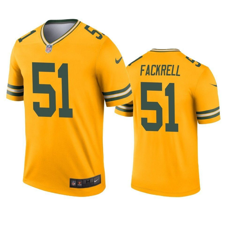 Green Bay Packers Kyler Fackrell 2019 Inverted Legend Gold Jersey