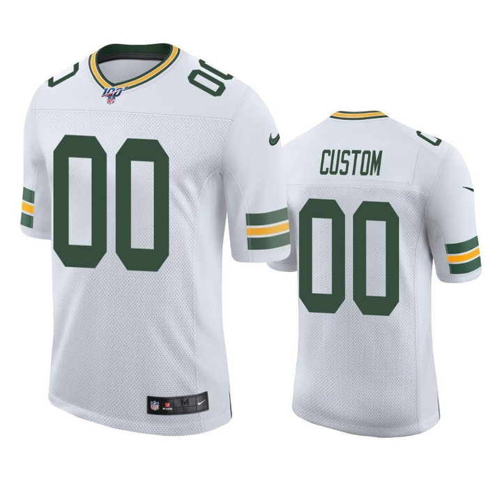 Green Bay Packers Custom Limited Jersey White 100th Season