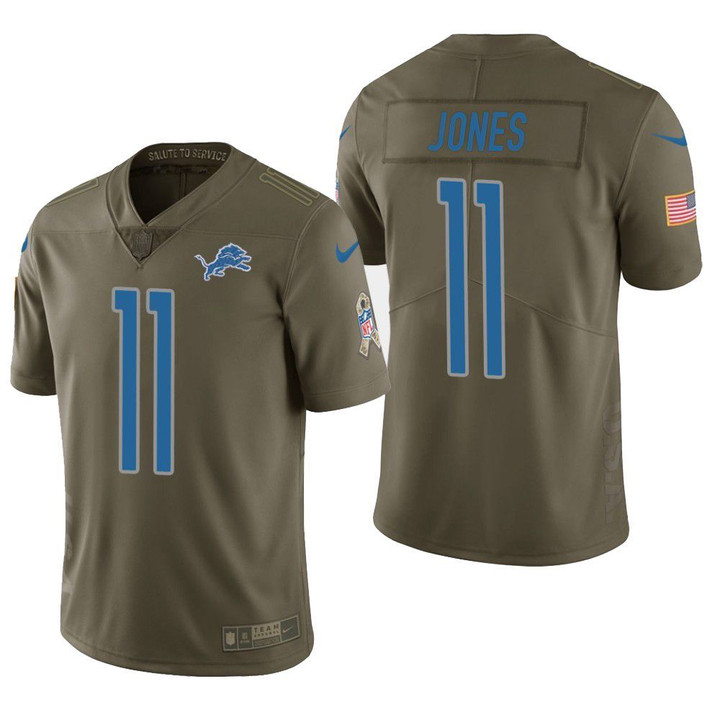 Detroit Lions Marvin Jones Salute to Service Limited Olive Mens Jersey