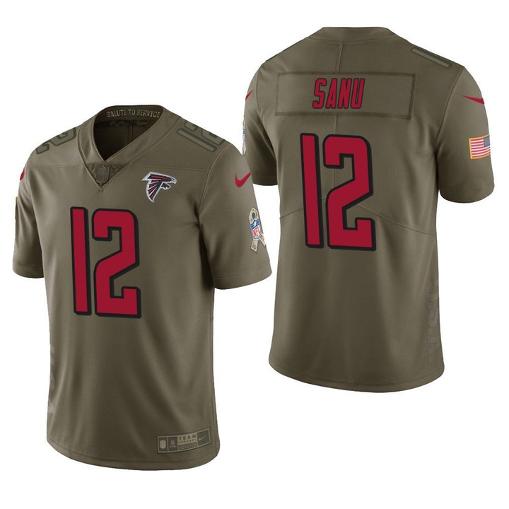 Atlanta Falcons Mohamed Sanu Salute to Service Limited Olive Mens Jersey