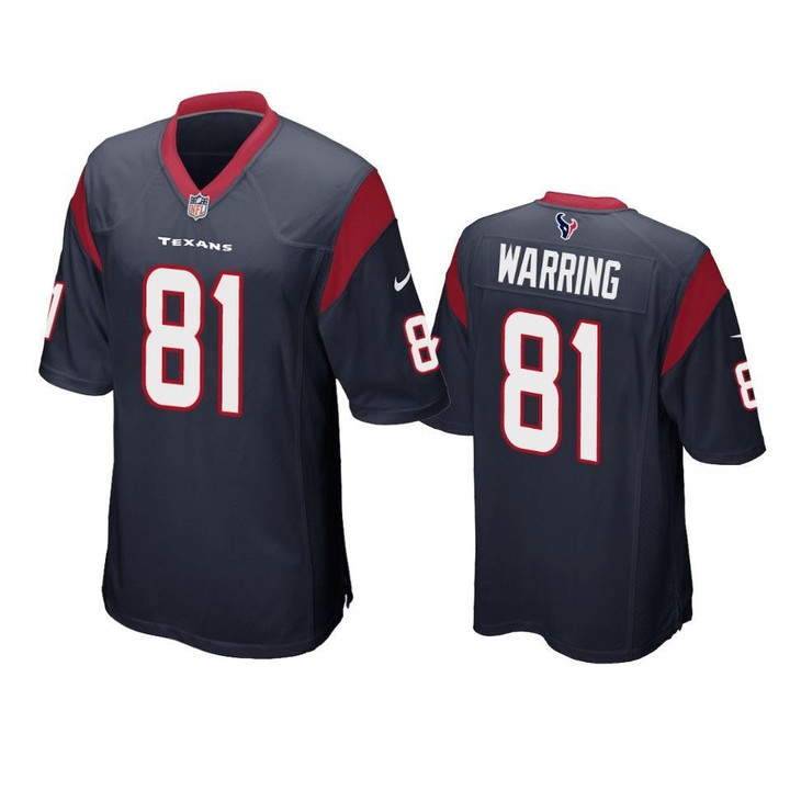 Houston Texans Kahale Warring Game Navy Mens Jersey