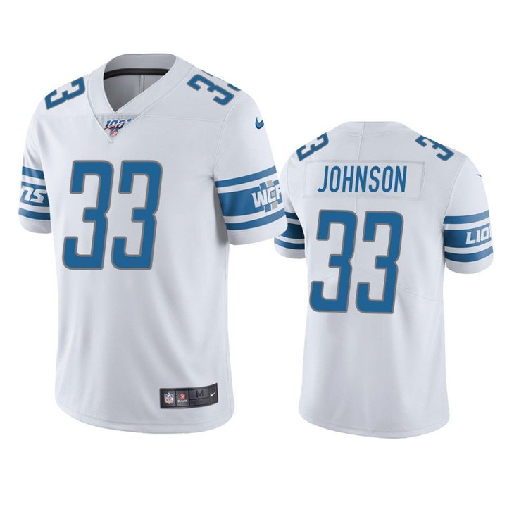 Detroit Lions Kerryon Johnson Limited Jersey White 100th Season