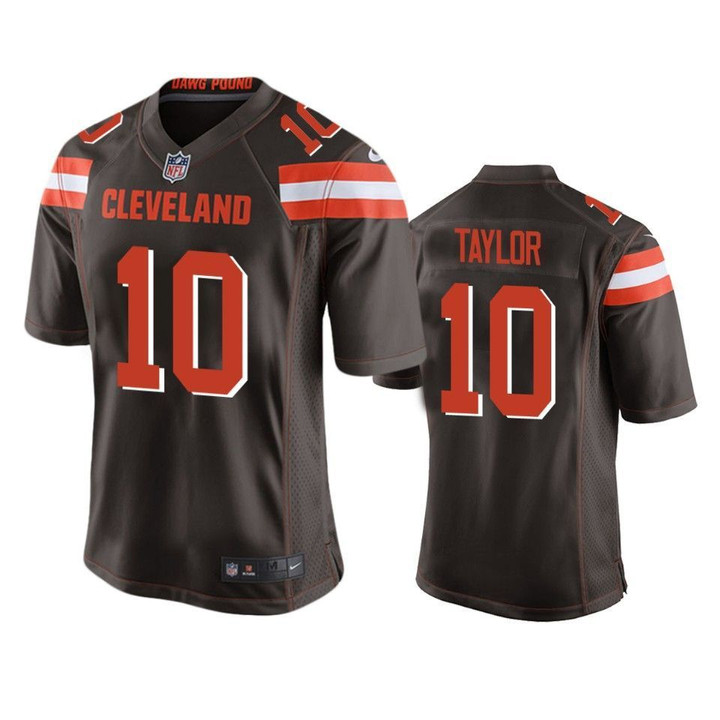 Cleveland Browns Taywan Taylor Game Brown Mens Jersey